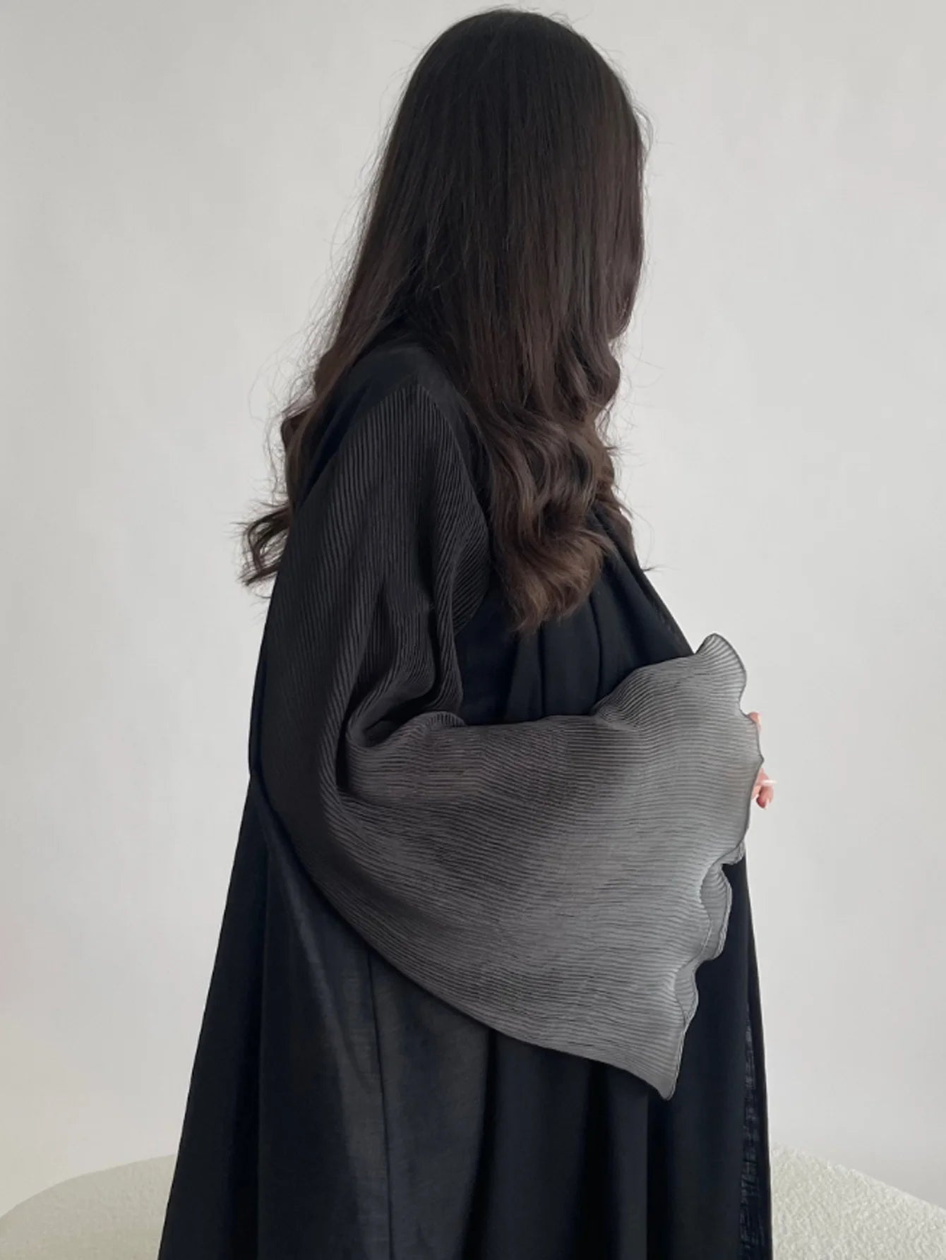 Open Front Abaya Muslim Flare Sleeve Casual Arabian Abayas Middle-East| Open Front Flare Sleeve Abaya | Casual Muslim Arabian Dress