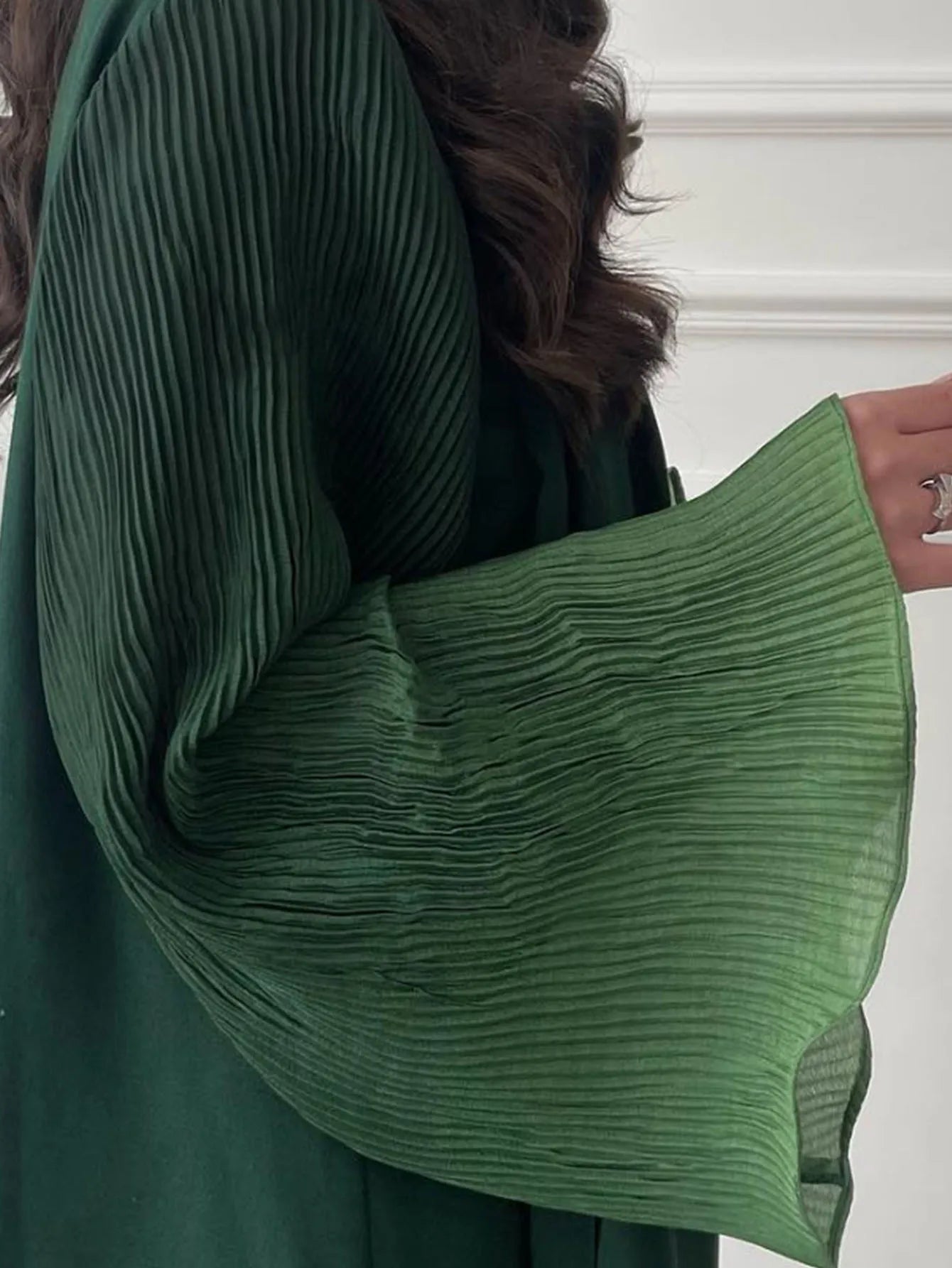 Open Front Abaya Muslim Flare Sleeve Casual Arabian Abayas Middle-East| Open Front Flare Sleeve Abaya | Casual Muslim Arabian Dress